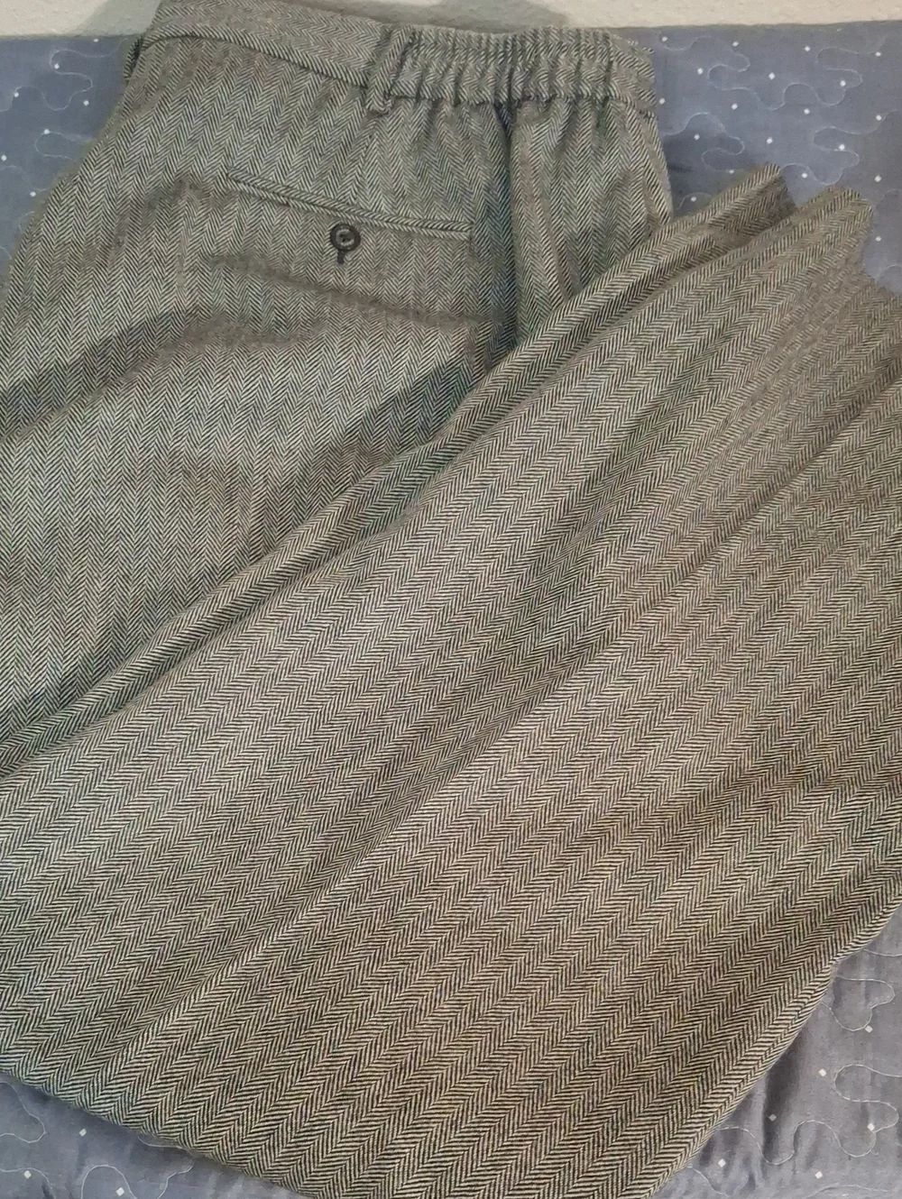 Chaps Lined Herringbone Pattern Dress Pants in Gray size 24W